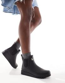 Προσφορά Barbour Clifton wedge chelsea wellington boots in black exclusive to asos για 59,95€ σε Asos