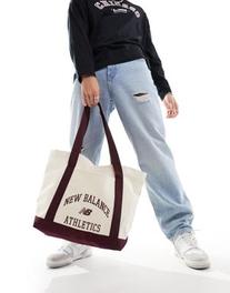 Προσφορά New Balance Athletics tote bag in off white and burgundy για 19€ σε Asos