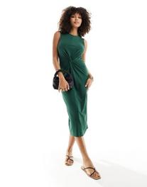 Προσφορά Mango cinched waist sleeveless dress in green για 23€ σε Asos
