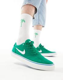 Προσφορά Nike SB Chron 2 canvas trainers in green and white για 64,99€ σε Asos
