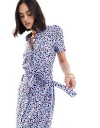 Προσφορά Vero Moda maxi buttondown shirt dress in blue floral print για 35€ σε Asos