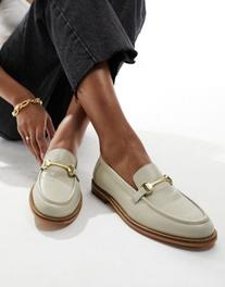 Προσφορά Walk London Rhea Trim Loafers In Off White Leather για 75€ σε Asos