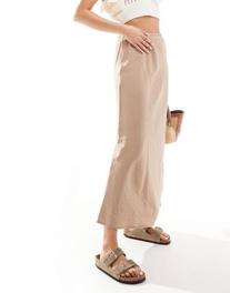 Προσφορά New Look textured midi skirt in stone για 28,99€ σε Asos
