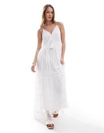 Προσφορά South Beach Sequin detail cami v neck maxi dress in white για 42€ σε Asos
