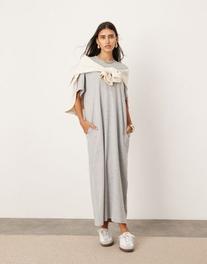 Προσφορά ASOS EDITION premium t-shirt maxi dress with pockets in grey για 40€ σε Asos