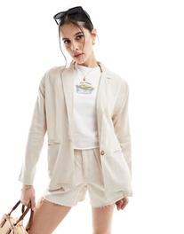 Προσφορά Threadbare linen blend soft blazer in off white για 50,99€ σε Asos