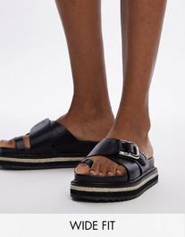 Προσφορά Topshop Wide Fit Jenny espadrille sandal with buckle detail in black για 42,99€ σε Asos