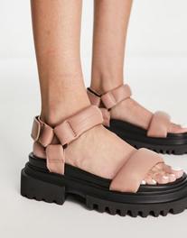 Προσφορά AllSaints Helium leather sandals in pink για 130€ σε Asos