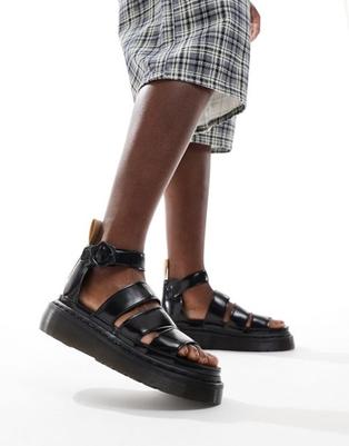 Προσφορά Dr Martens Vegan clarissa quad flower 3 sandal in black για 63€ σε Asos