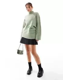 Προσφορά ASOS DESIGN knitted gathered jumper in pistachio για 26,5€ σε Asos