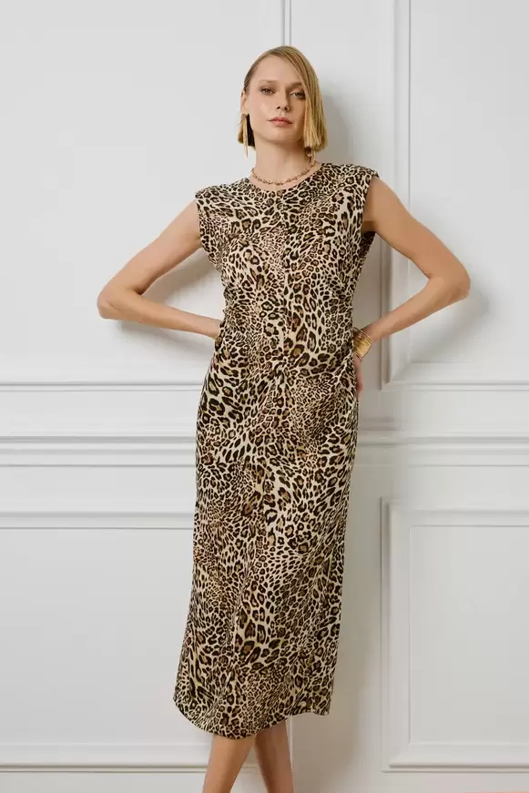 Προσφορά Αμάνικο μίντι φόρεμα animal print για 108€ σε Bill Cost