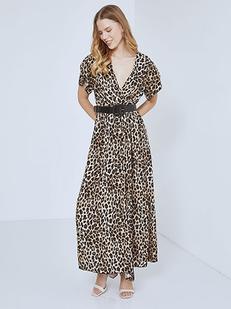 Προσφορά Maxi leopard dress with slit για 18,7€ σε Celestino