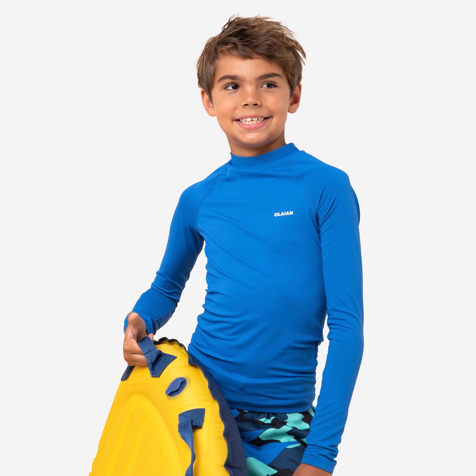 Προσφορά Παιδική μακρυμάνικη μπλούζα με προστασία από τις ακτίνες UV Μπλε για 10€ σε Decathlon