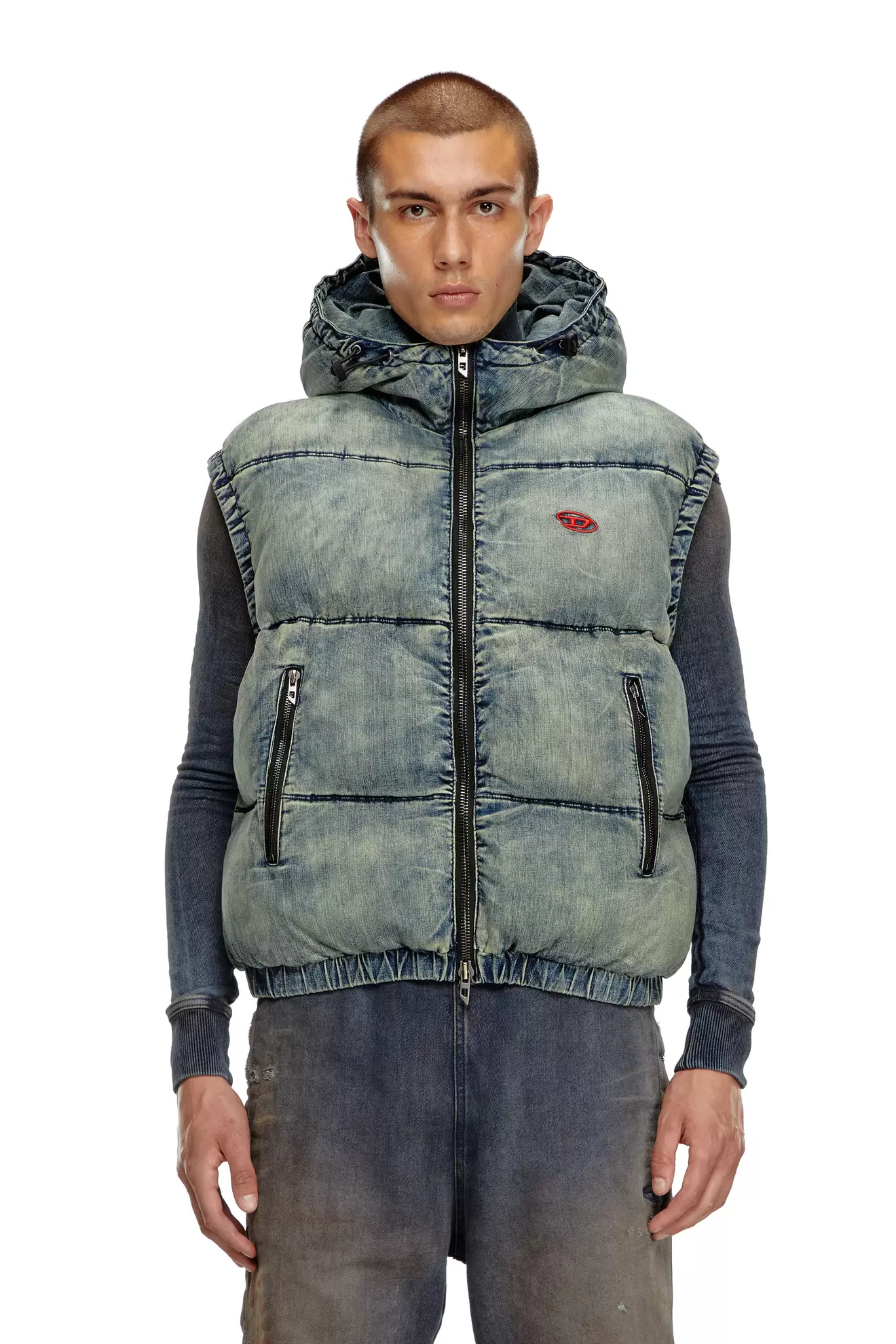 Προσφορά Padded vest in faded denim για 278€ σε DIESEL