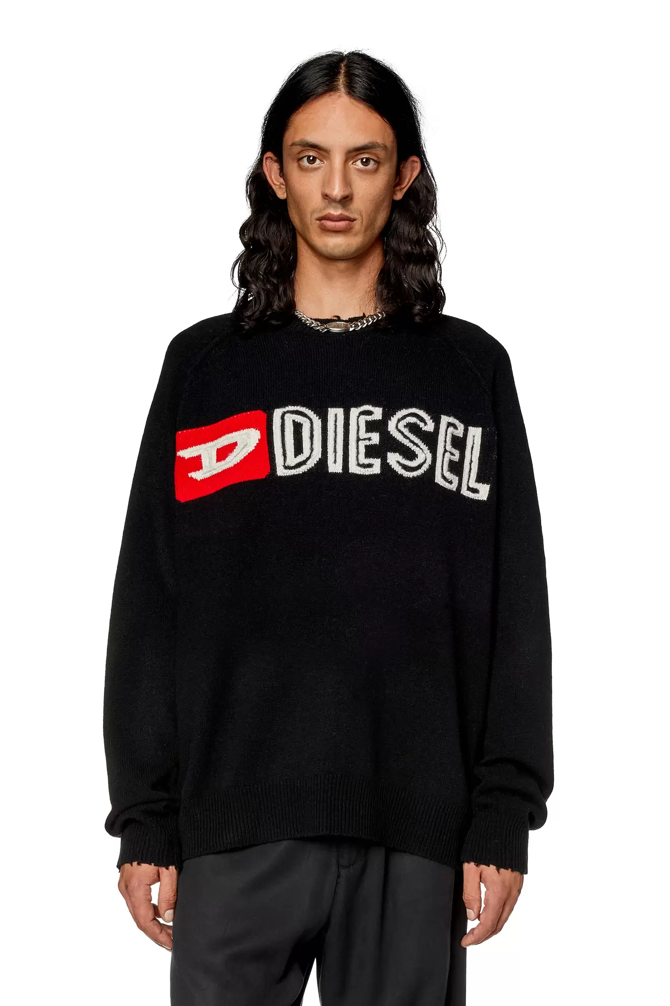 Προσφορά Wool crewneck sweater with cut-up logo για 142€ σε DIESEL