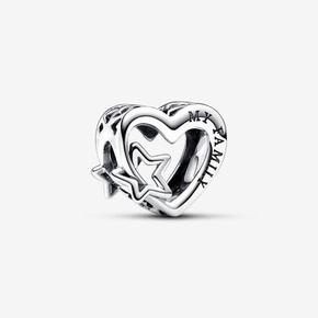 Προσφορά Διάτρητο Σύμβολο Καρδιάς με Αστέρι και Μήνυμα My Family για 25€ σε Pandora
