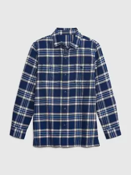 Προσφορά Μπλε Παιδικό 100% Οργανικό Βαμβάκι Flannel Πουκάμισο για 15,98€ σε GAP