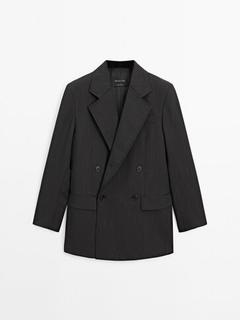 Προσφορά Σταυρωτό blazer κουστουμιού με ρίγες για 149€ σε Massimo Dutti