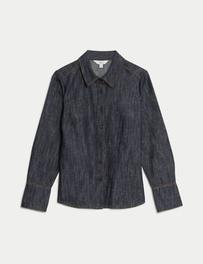 Προσφορά Τζιν πουκάμισο με γιακά από σύμμεικτο λινό για 49,99€ σε MARKS & SPENCER