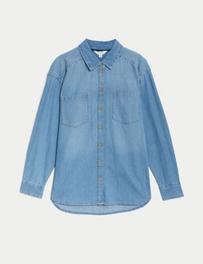 Προσφορά Τζιν πουκάμισο με γιακά σε χαλαρή γραμμή για 42,99€ σε MARKS & SPENCER