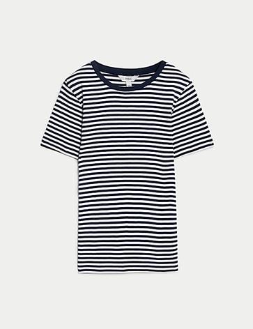 Προσφορά Ριγέ T-Shirt με στενή εφαρμογή από 100% βαμβάκι για 9€ σε MARKS & SPENCER