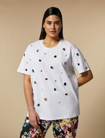 Προσφορά Embroidered jersey T-shirt για 205€ σε MARINA RINALDI
